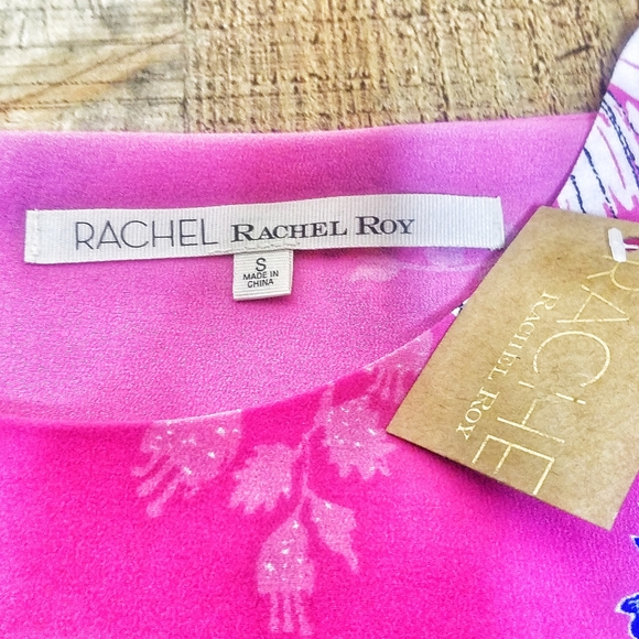 Rachel Roy | Hot Pink Floral Flounce Tank Top/Cami - Picture 6 of 8